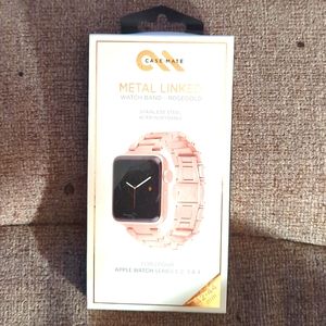 Case Mate Rose Gold Metal Linked Watch Band for Apple watch 42-44mm